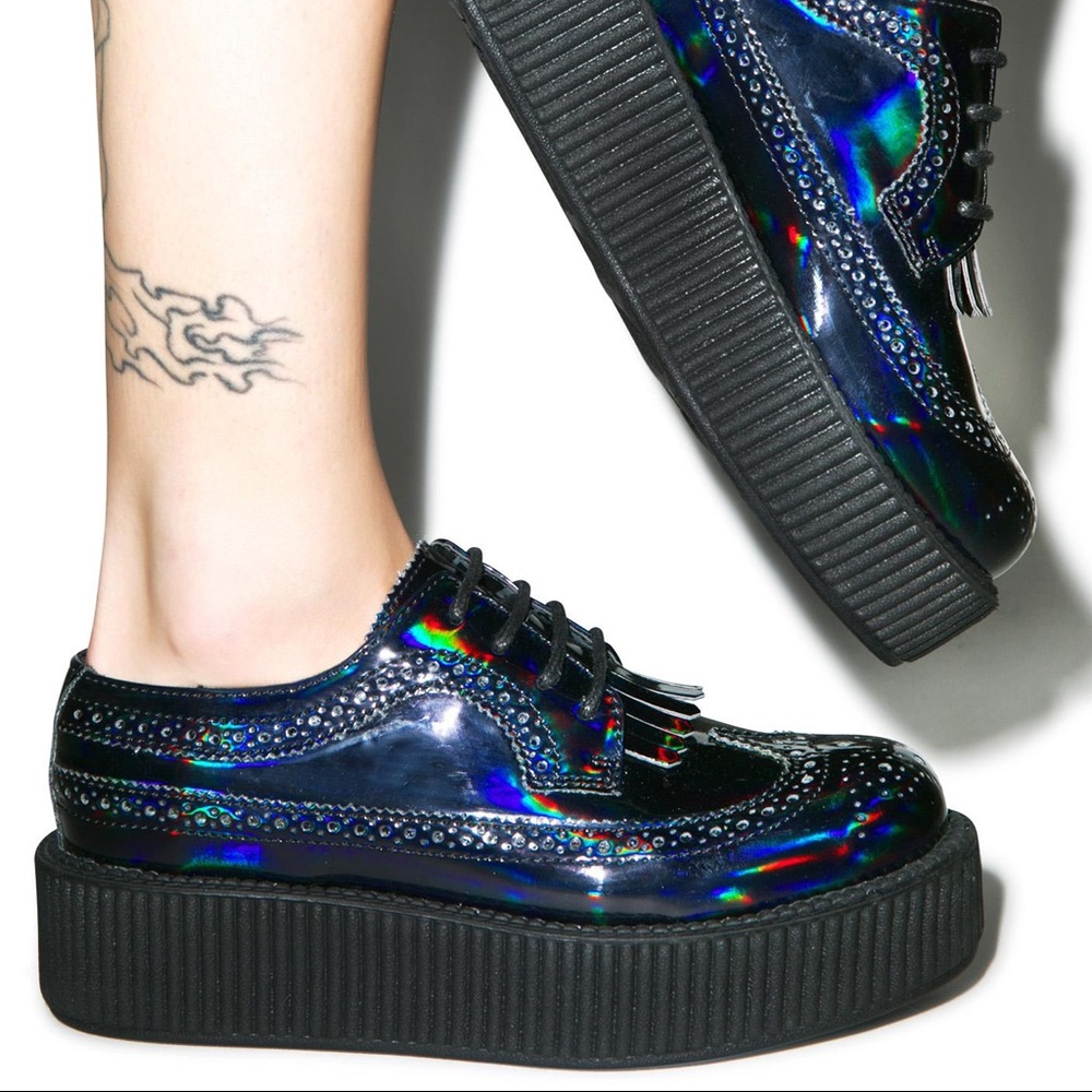 TUK Iridescent Kiltie Creepers